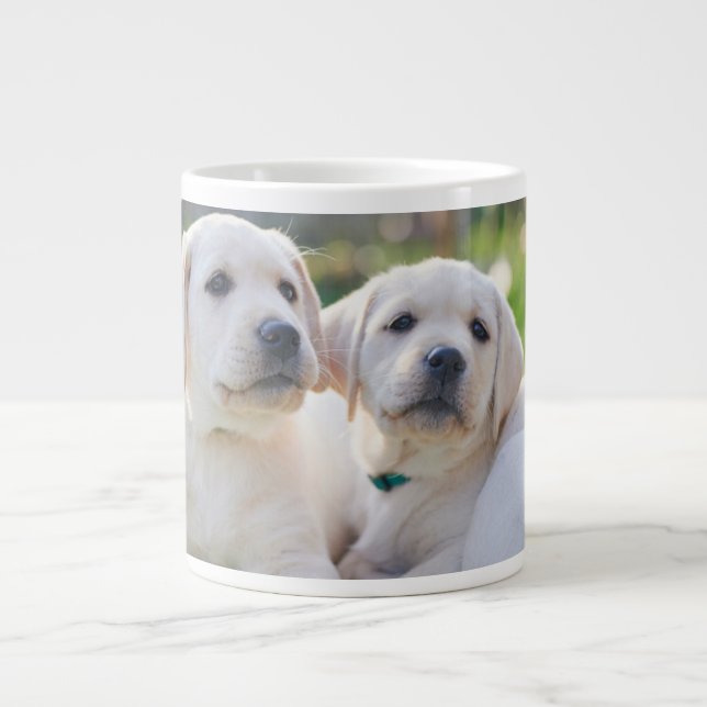 Cutest Baby Animals | Yellow Labrador Retrievers Large Coffee Mug (Front)