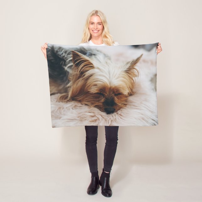 Cutest Baby Animals | Yorkshire Terrier Fleece Blanket (In Situ)