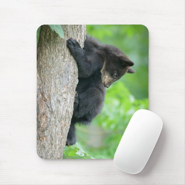 Cutest Baby Animals | Young Black Bear Cub Mouse Pad (With Mouse)