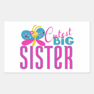 Cutest Big Sister - Butterfly Rectangular Sticker