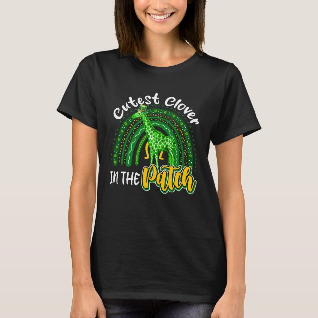 Cutest C In The Patch St Patrick s Day Giraffe T-Shirt (Front)