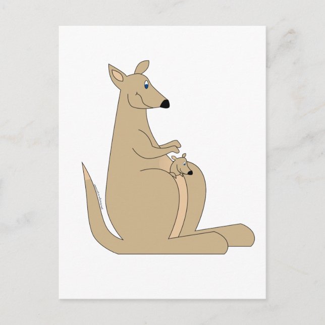 Cutest cartoon kangaroo with baby gifts and tees! postcard (Front)