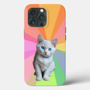 Cutest cat colourful rainbow iPhone 13 pro case