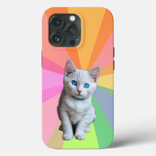 Cutest cat colourful rainbow Case-Mate iPhone case (Back)