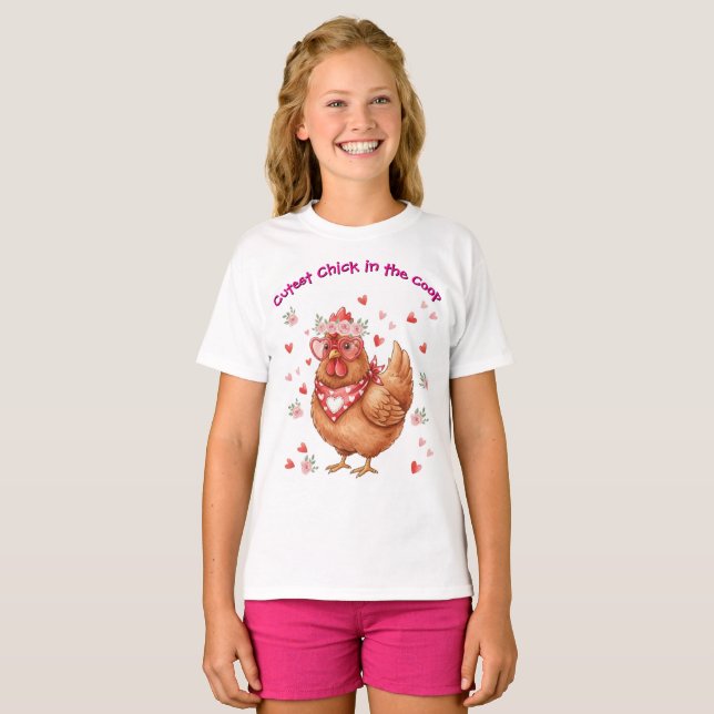 Cutest Chick in the Coop Brown Hen T-Shirt (Front Full)