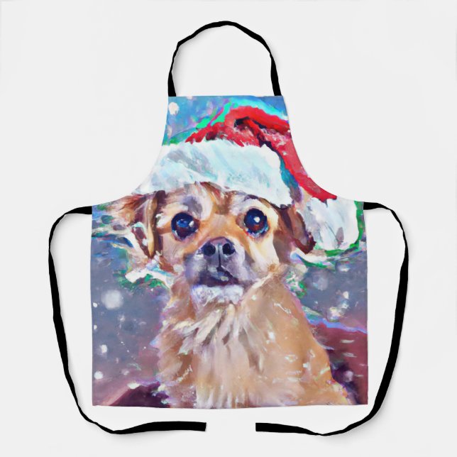 Cutest Christmas doggie ever! Apron (Front)