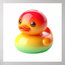 Cutest Coloured Duck Toy Wall Art Poster – Adorabl