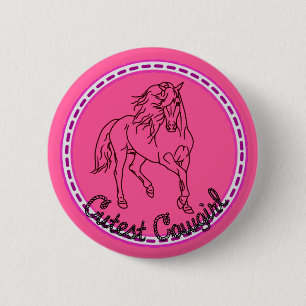 Cutest Cowgirl 6 Cm Round Badge