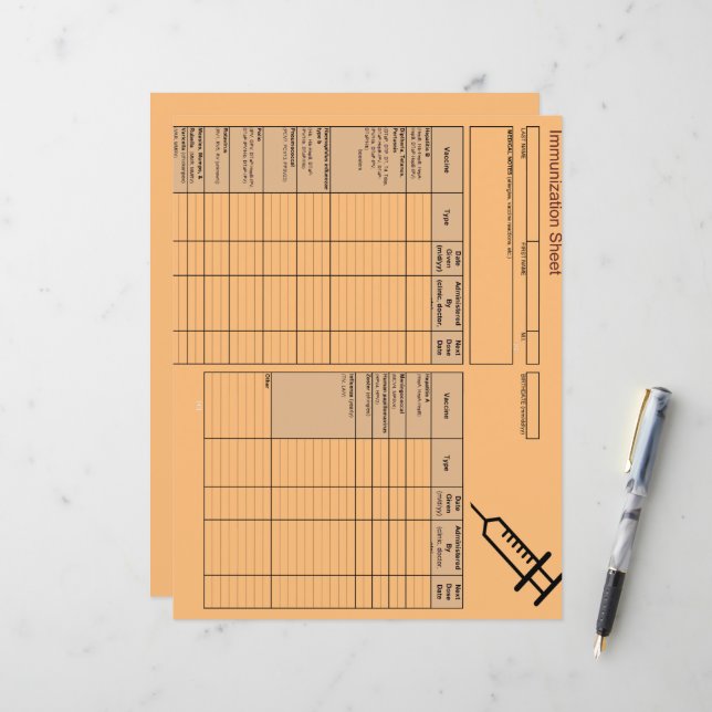 Cutest Creature Immunisation Records-Horizontal (Front/Back In Situ)