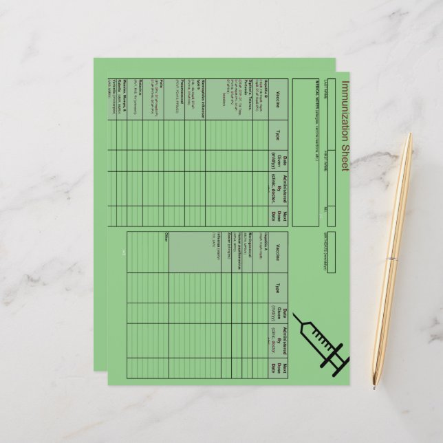 Cutest Creature Immunisation Records-Horizontal (Front/Back In Situ)
