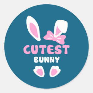 Cutest Easter Rabbit Cutest Bunny Classic Round Sticker