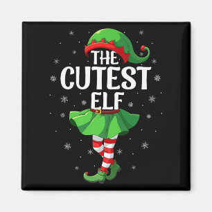 Cutest Elf Christmas Girls Women Elf Squad Xmas Fa Magnet