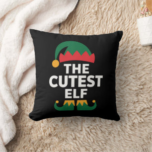 Cutest Elf Matching Family Christmas Cushion