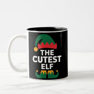 Cutest Elf Matching Family Christmas Two-Tone Coffee Mug