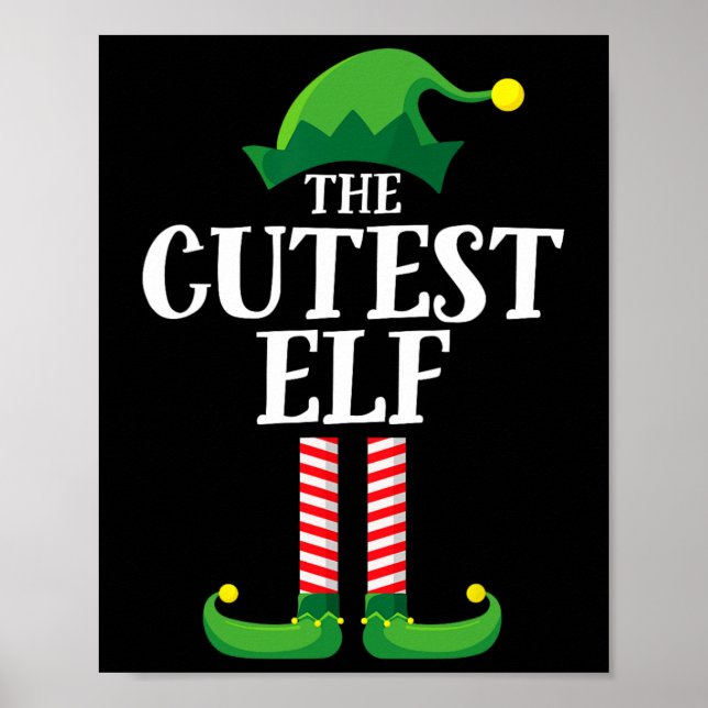 Cutest Elf Matching Family Group Christmas Party E Poster (Front)