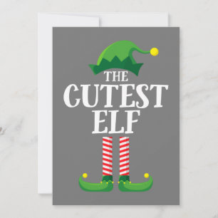 Cutest Elf Matching Family Group Christmas Party Invitation