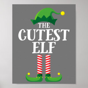 Cutest Elf Matching Family Group Christmas Party Poster