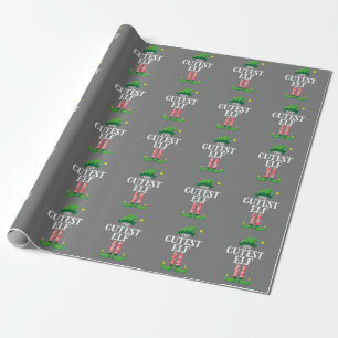 Cutest Elf Matching Family Group Christmas Party Wrapping Paper