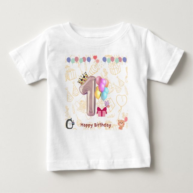 Cutest first birthday T-shirt (Front)