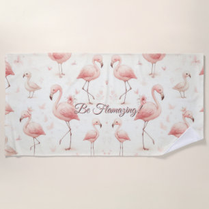 Cutest Flamingo Flock Beach Towel