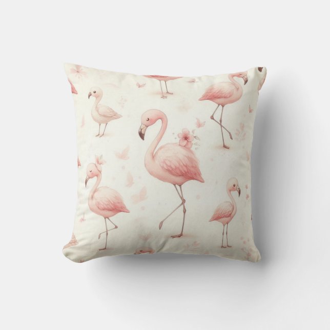 Cutest Flamingo Flock Cushion (Front)