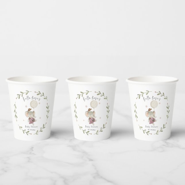 Cutest Girl Elephant Boho Baby Shower Paper Cups (Multi)
