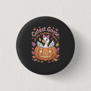 Cutest Goose at the Pumpkin Patch Thanksgiving 3 Cm Round Badge
