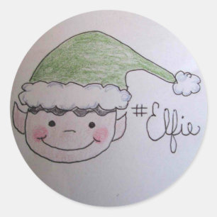 Cutest Hashtag Elfie ! Classic Round Sticker