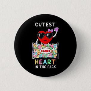 Cutest Heart In The Pack Fun Valentines Day Toddle 6 Cm Round Badge