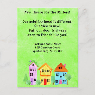 Cutest House on the Block New Address Moving Cards