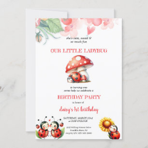 CUTEST LADYBUG BIRTHDAY PARTY INVITATION
