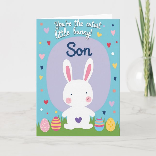 Cutest Little Bunny Son Card (Front)