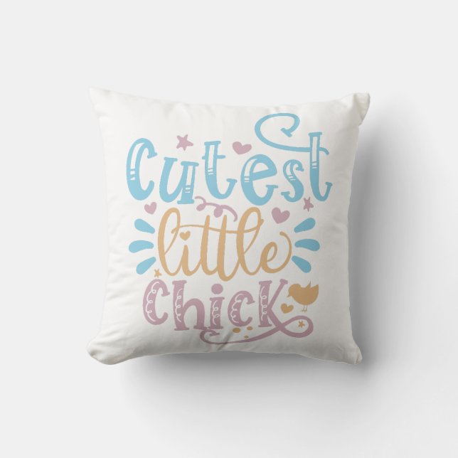 Cutest Little Chick Easter Cushion (Front)