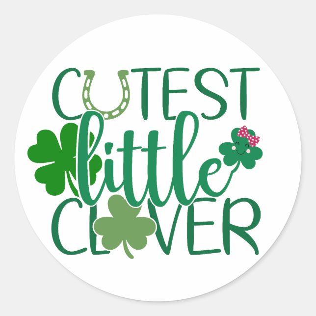 Cutest Little Clover 🍀✨ Classic Round Sticker (Front)