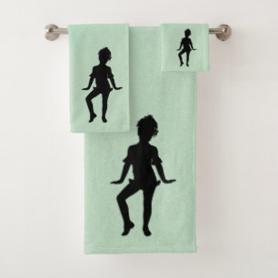 Cutest Little Dancer Green Bath Towel Set