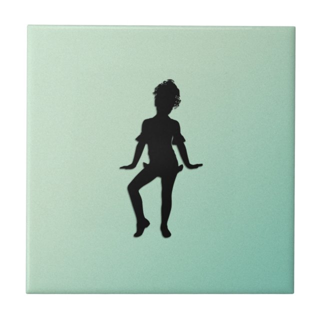 Cutest Little Dancer Green  Tile (Front)