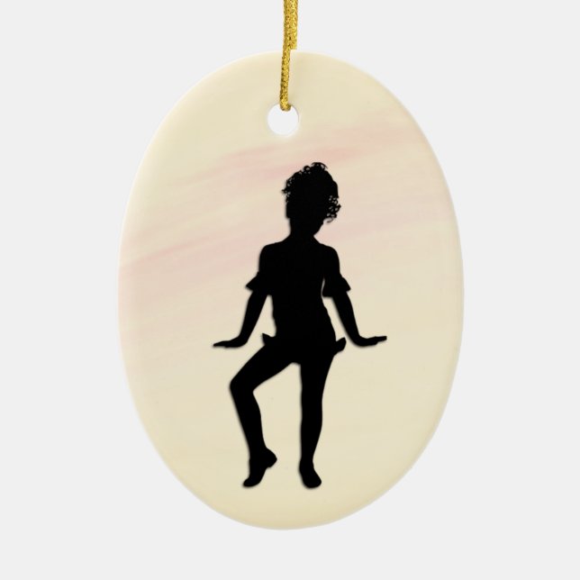 Cutest Little Dancer Mellow Yellow Ceramic Tree Decoration (Front)