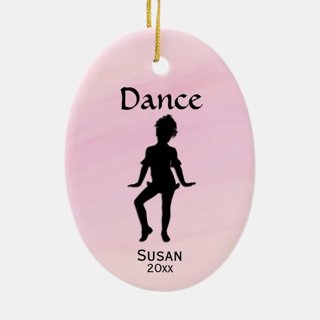 Cutest Little Dancer Name / Date Ceramic Tree Decoration (Back)