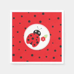 Cutest Little Ladybug Kids Birthday Party Napkin