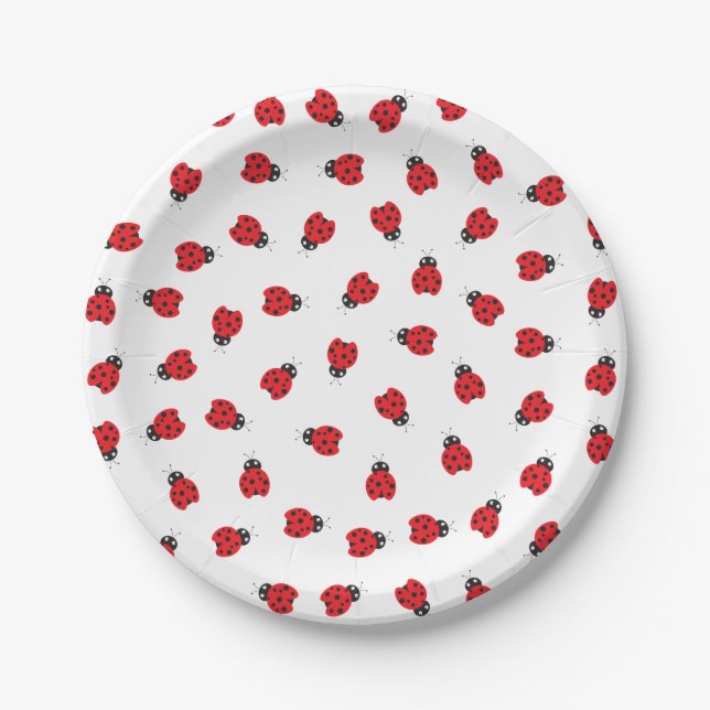 Cutest Little Ladybug Kids Birthday Party  Paper Plate (Front)