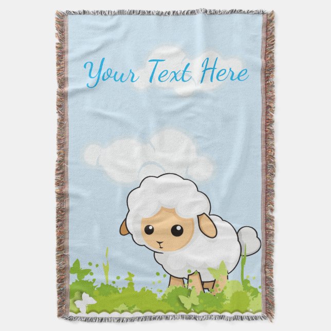 Cutest Little Lamb Throw Blanket (Front Vertical)