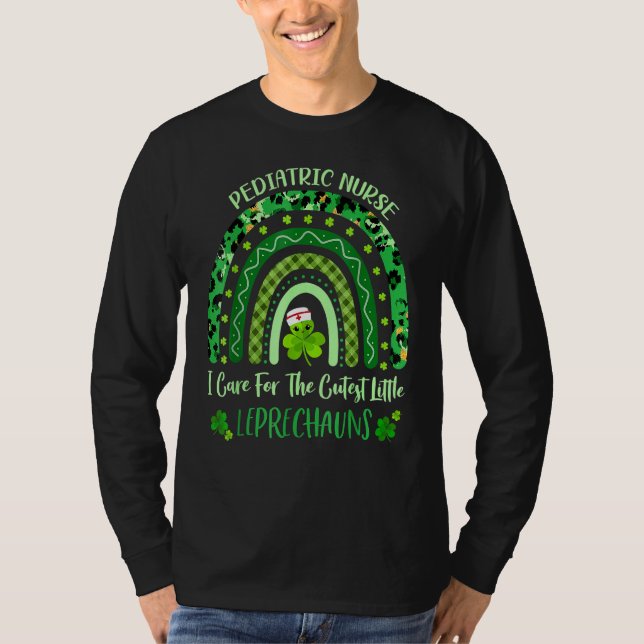 Cutest Little Leprechaun Paediatrics Nurse St Patr T-Shirt (Front)