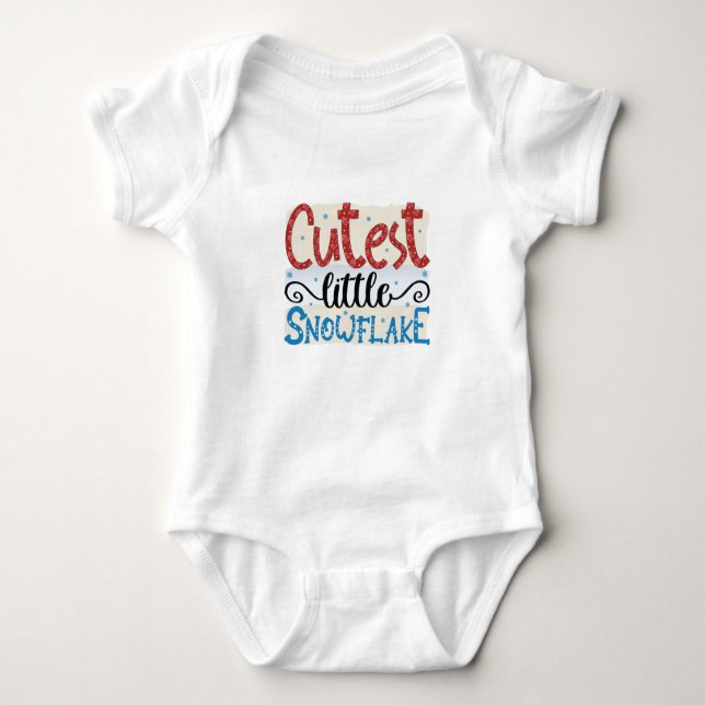 Cutest Little Snowflake Baby Bodysuit (Front)