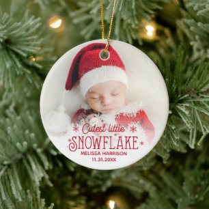 Cutest little snowflake baby first christmas ceram ceramic tree decoration