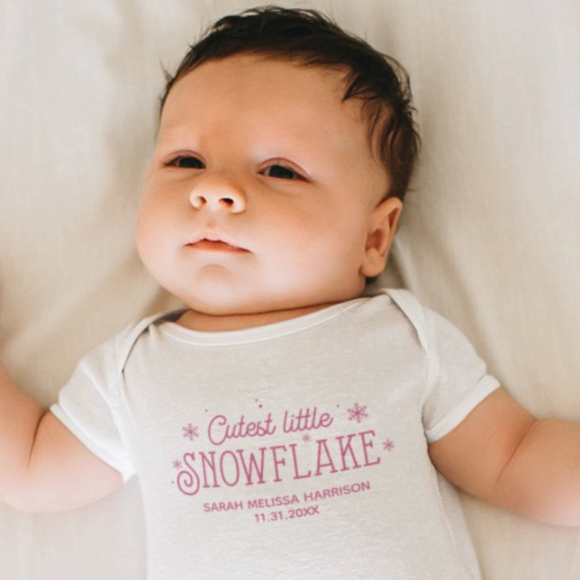 Cutest little snowflake baby's first christmas baby bodysuit (Creator Uploaded)