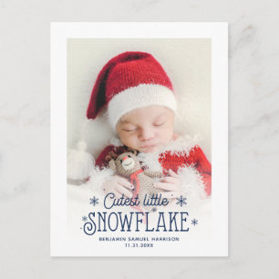 Cutest little snowflake photo birth announcement