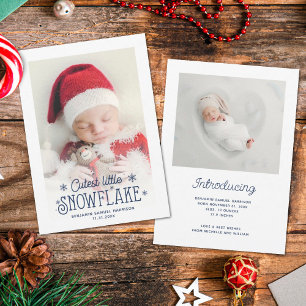 Cutest little snowflake photo birth announcement
