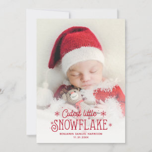 Cutest little snowflake photo birth announcement