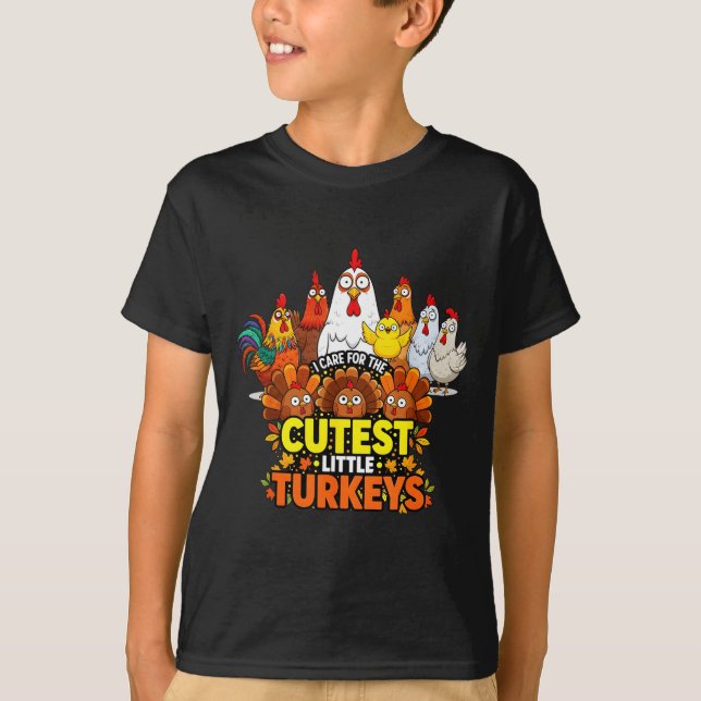 Cutest Little Turkeys Funny Thanksgiving Teacher D T-Shirt (Front)