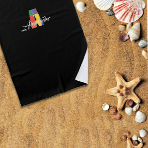 Cutest luxury colourful initial A name black Beach Towel